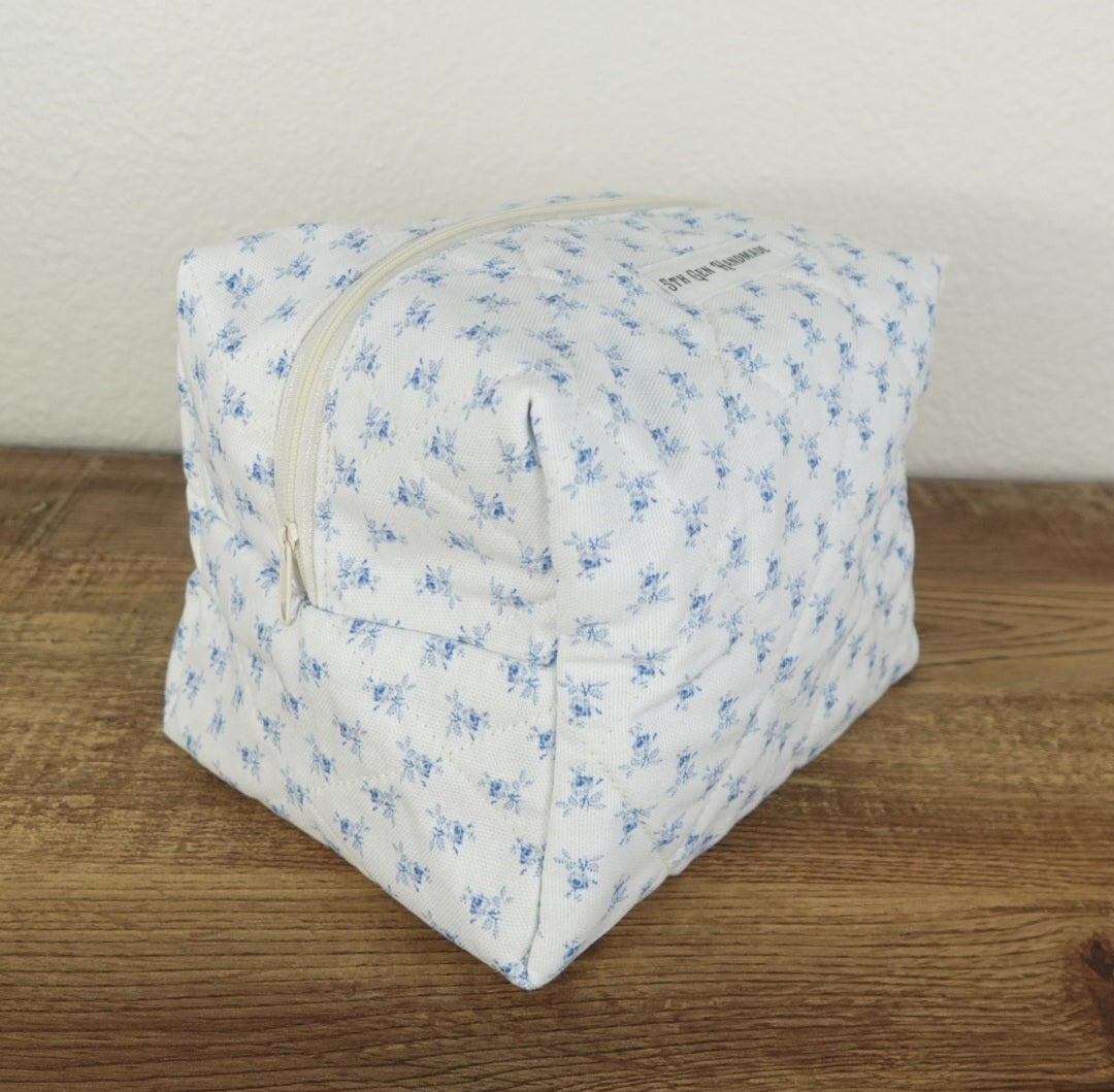 Blue Floral Large Boxy Bag