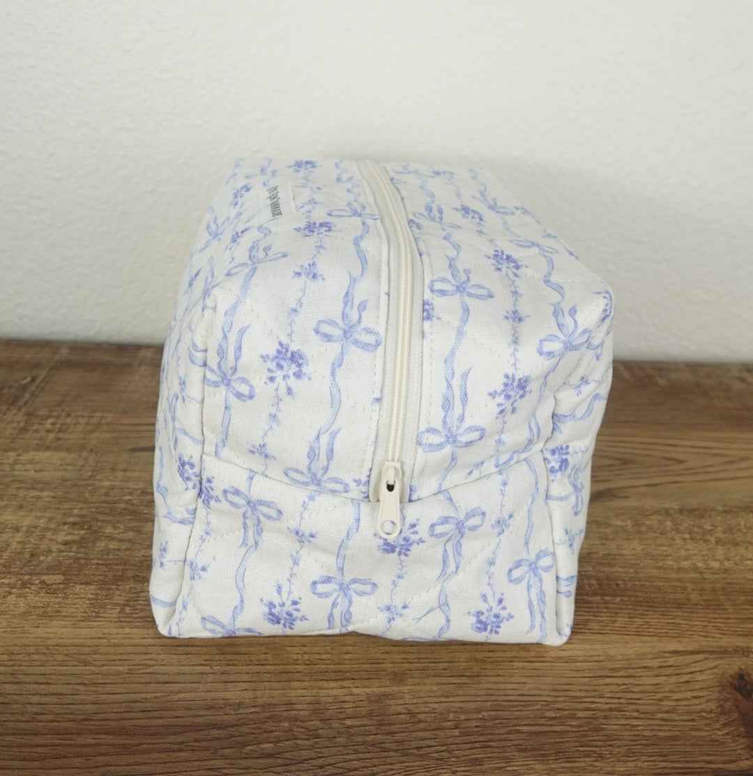 Blue Bows Large Boxy Bag