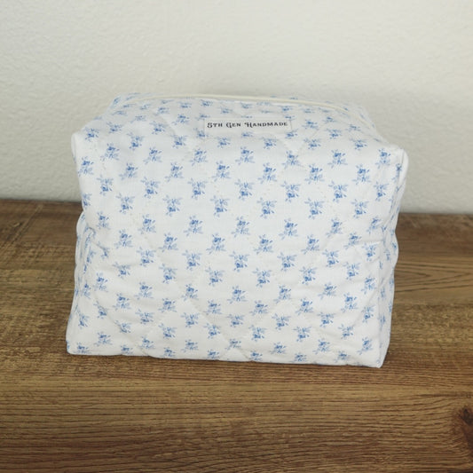 Blue Floral Large Boxy Bag