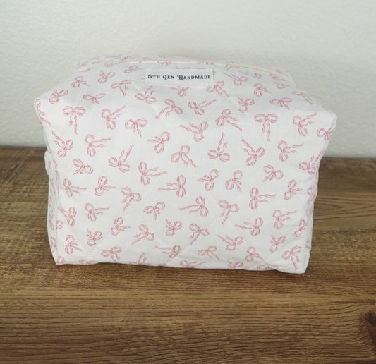 Pink Bows Large Boxy Bag