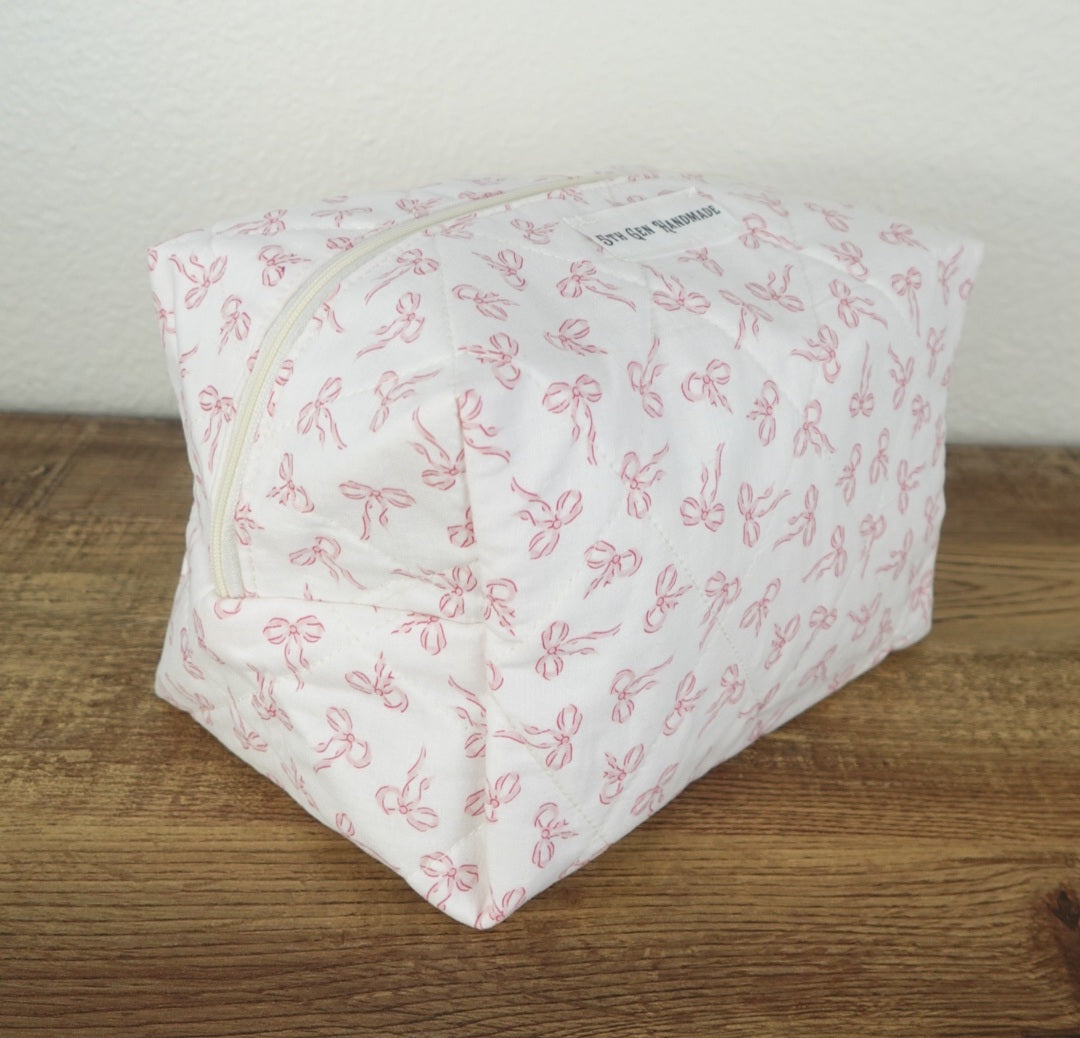 Pink Bows Large Boxy Bag