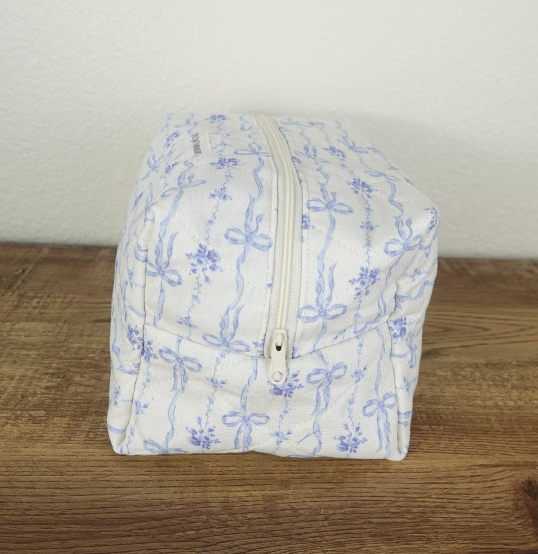Blue Bows Large Boxy Bag