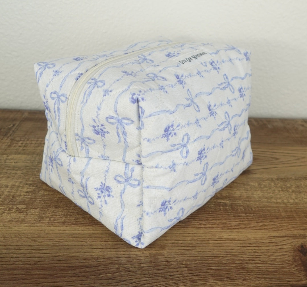 Blue Bows Large Boxy Bag