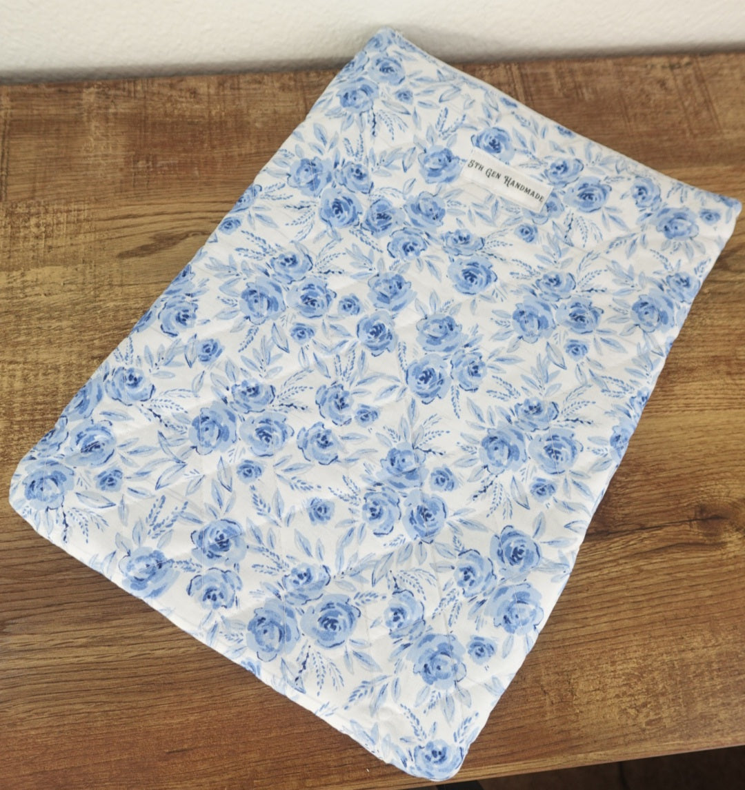 Blue Flower Laptop Sleeve- 16" Laptop